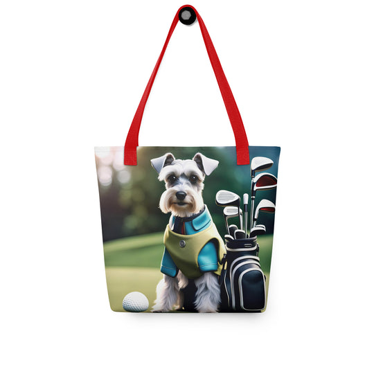 Tote bag-Miniature Schnauzer Golfer V4