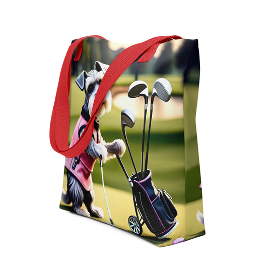 Tote bag-Miniature Schnauzer Golfer V6