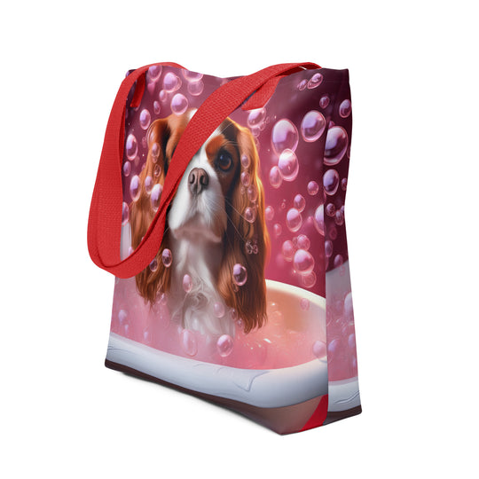 Tote bag-Cavalier King Charles Spaniel Romantic