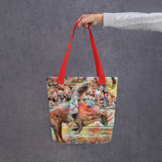 Tote bag - cowboy riding a bull