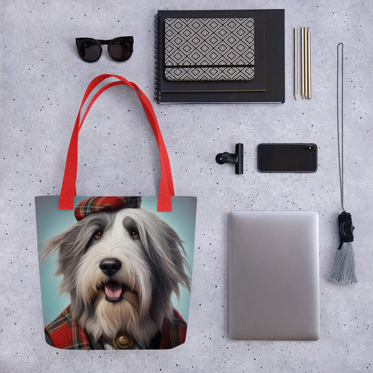 Tote bag-Bearded Collie