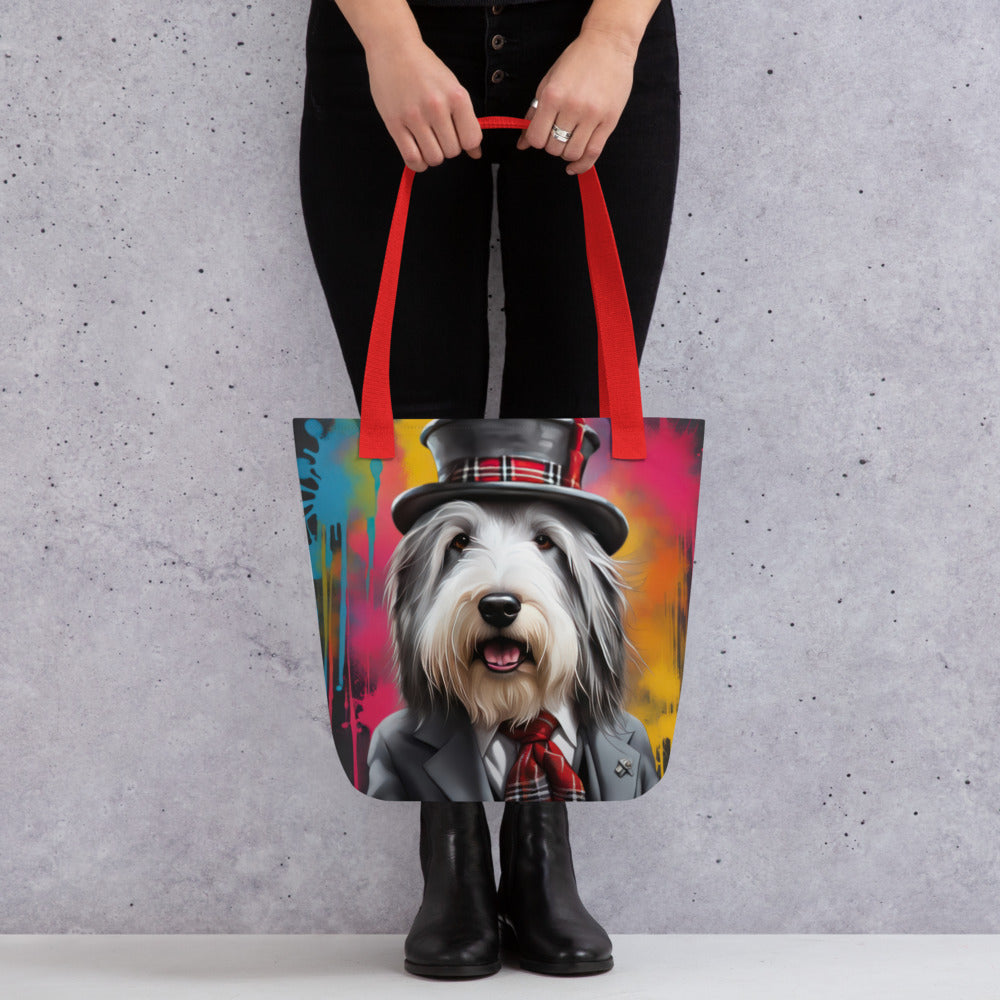 Tote bag-Bearded Collie