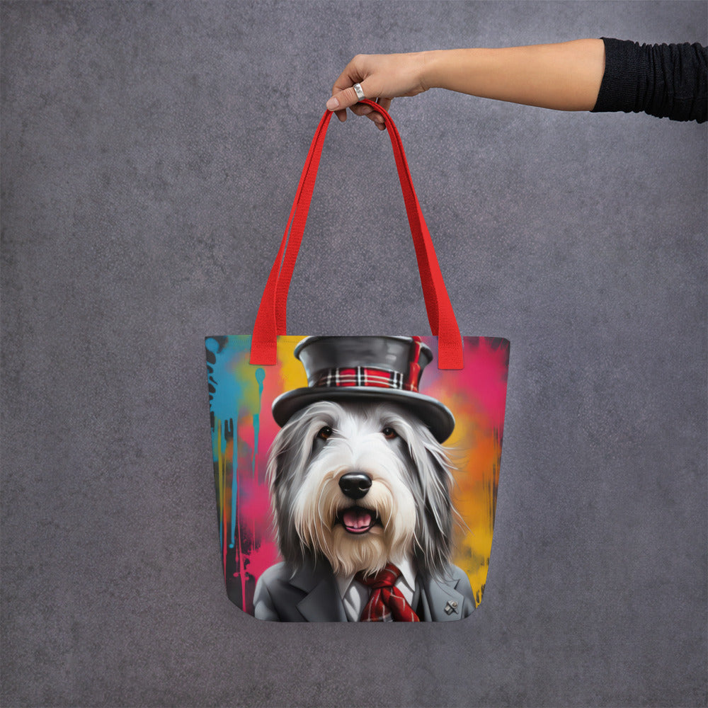 Tote bag-Bearded Collie