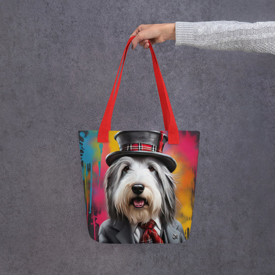 Tote bag-Bearded Collie