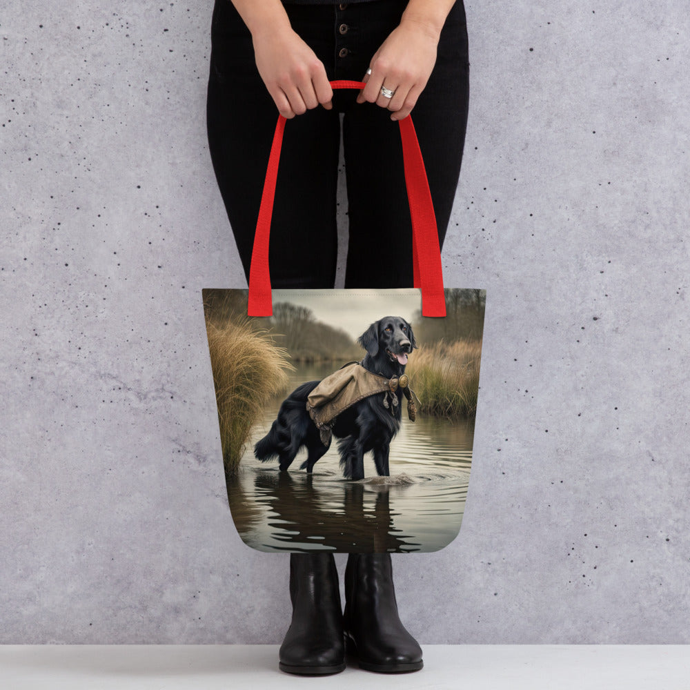 Tote bag-Flat-Coated Retriever