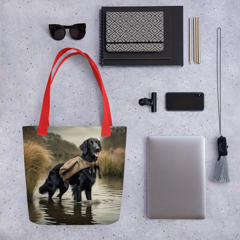 Tote bag-Flat-Coated Retriever