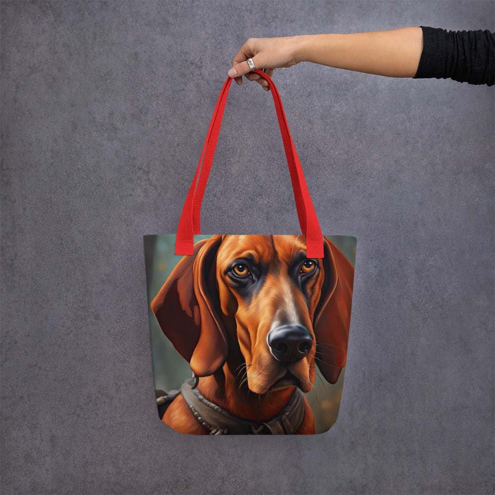 Tote bag-Redbone Coonhound