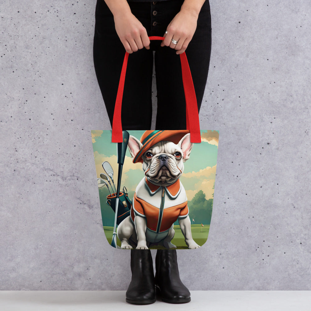 Tote bag- French Bulldog Golfer