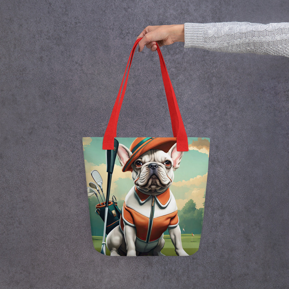 Tote bag- French Bulldog Golfer