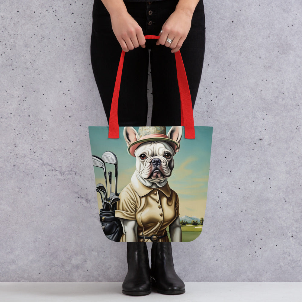 Tote bag- French Bulldog Golfer V2