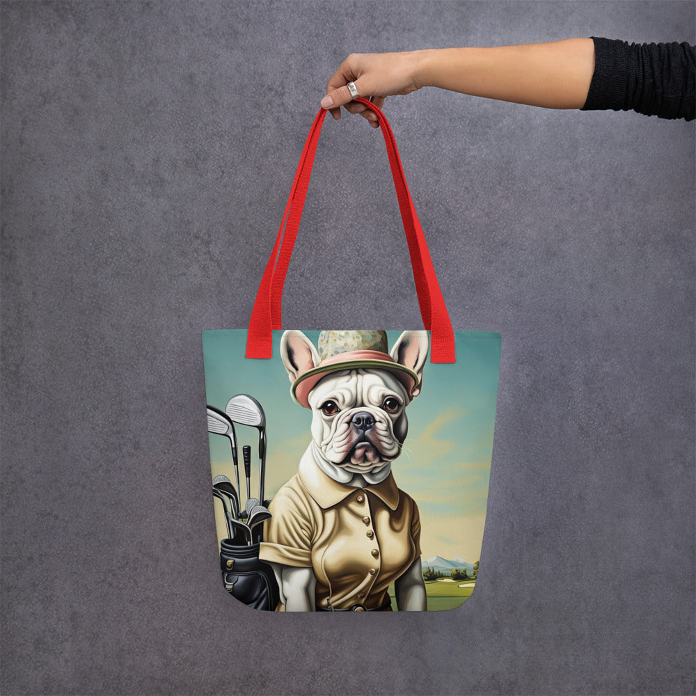 Tote bag- French Bulldog Golfer V2