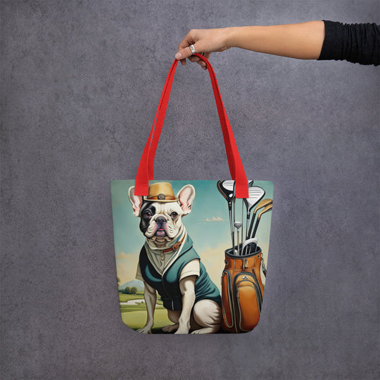 Tote bag-French Bulldog Golfer V3