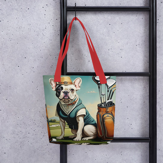 Tote bag-French Bulldog Golfer V3