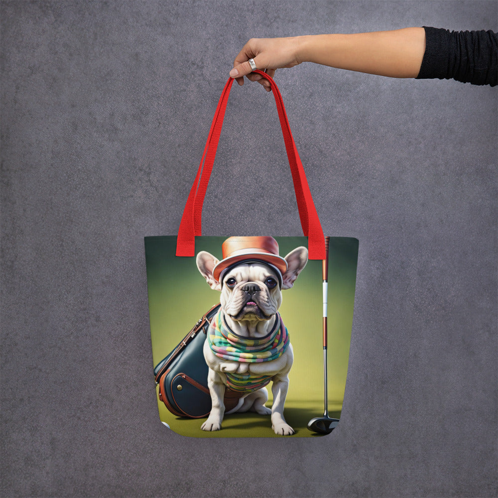 Tote bag-French Bulldog Golfer V5