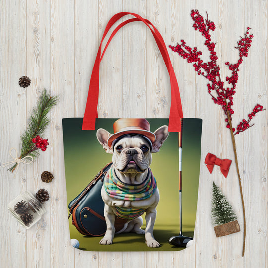 Tote bag-French Bulldog Golfer V5