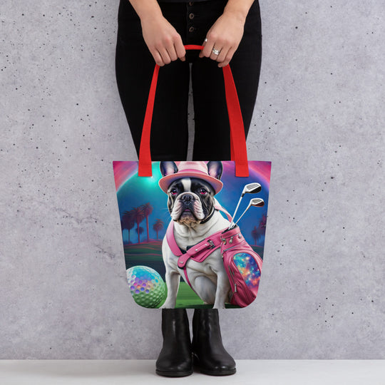 Tote bag-French Bulldog Golfer V7