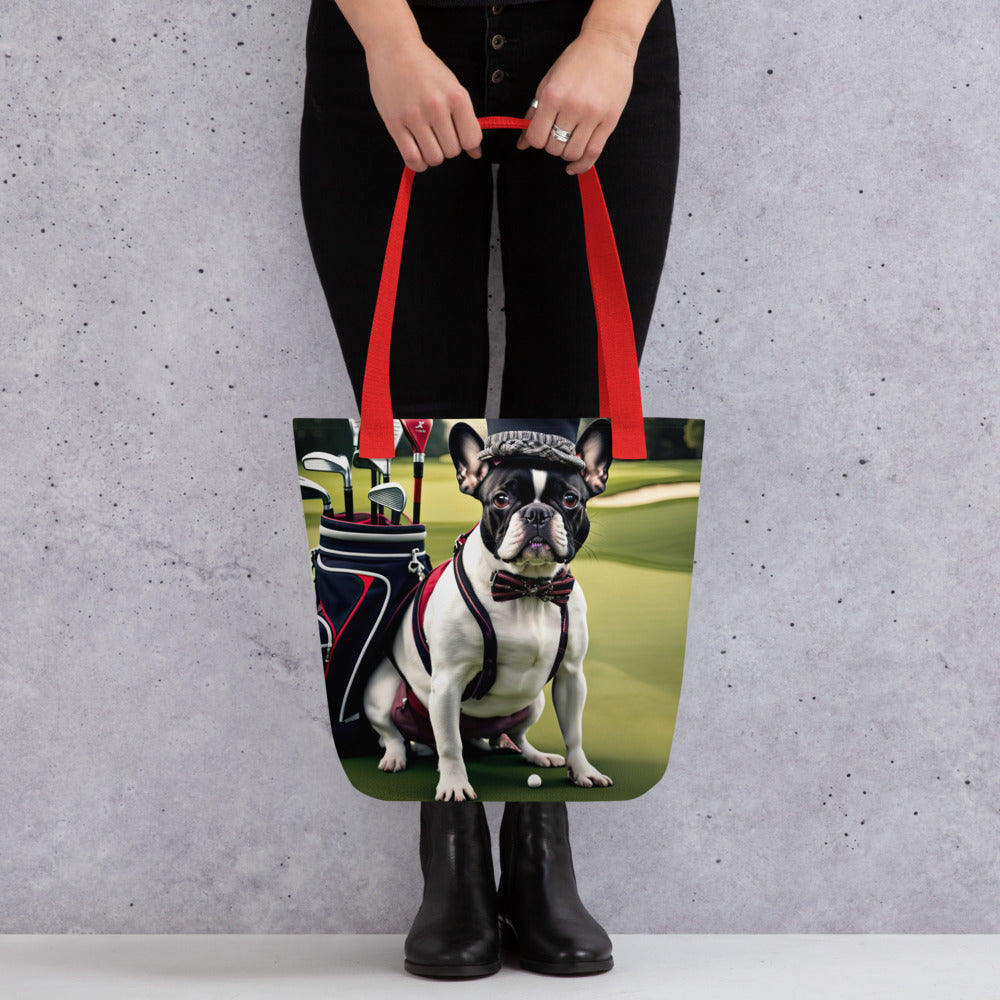 Tote bag-French Bulldog Golfer V10