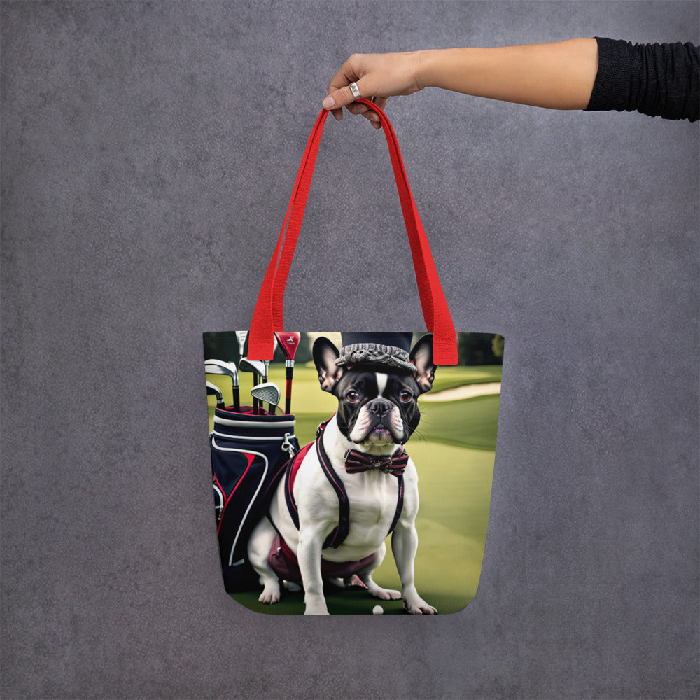 Tote bag-French Bulldog Golfer V10