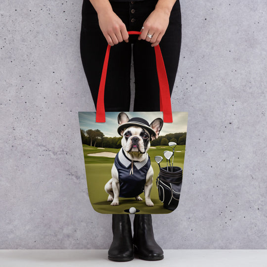 Tote bag-French Bulldog Golfer V12