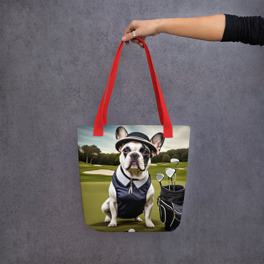 Tote bag-French Bulldog Golfer V12