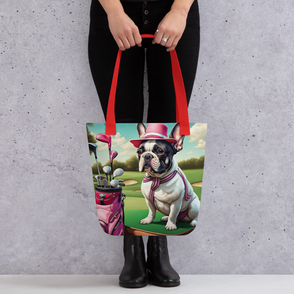 Tote bag-French Bulldog Golfer V13