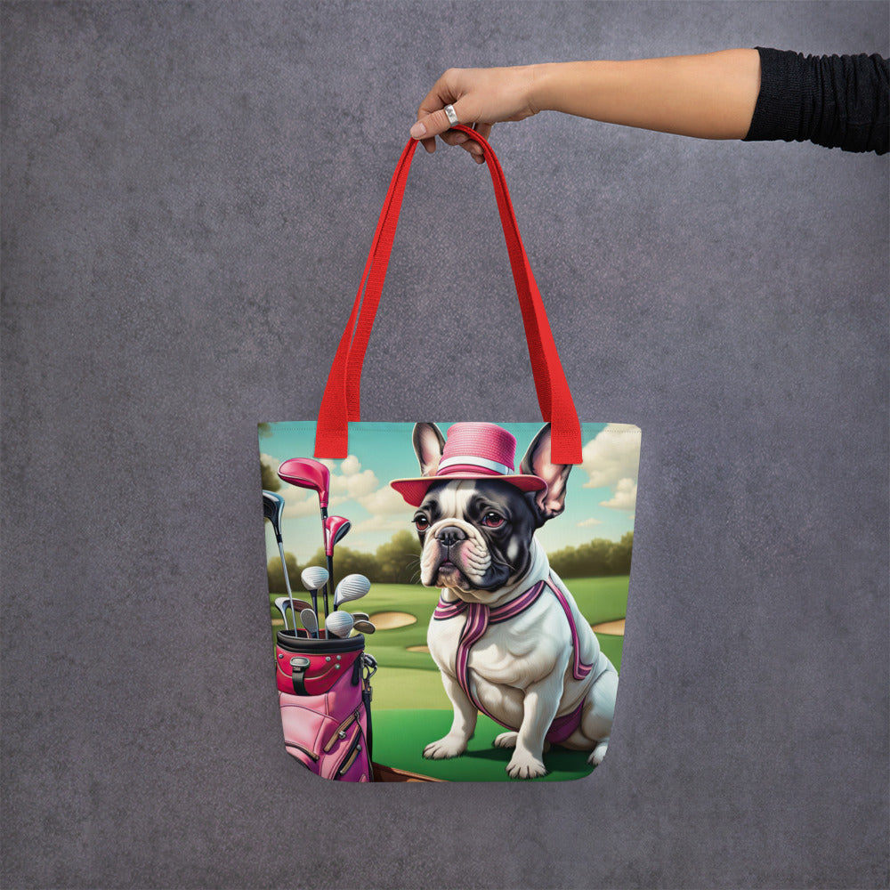 Tote bag-French Bulldog Golfer V13