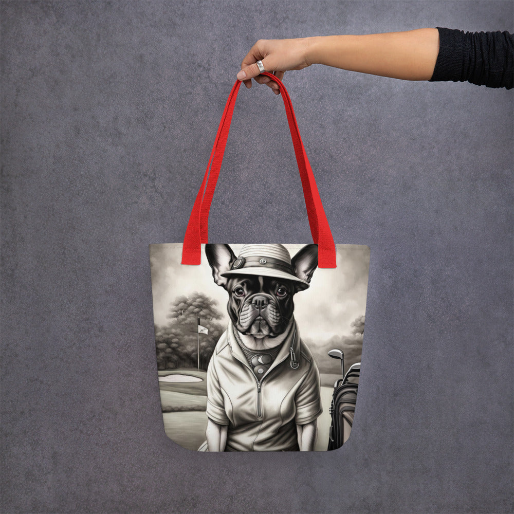 Tote bag-French Bulldog Golfer V16