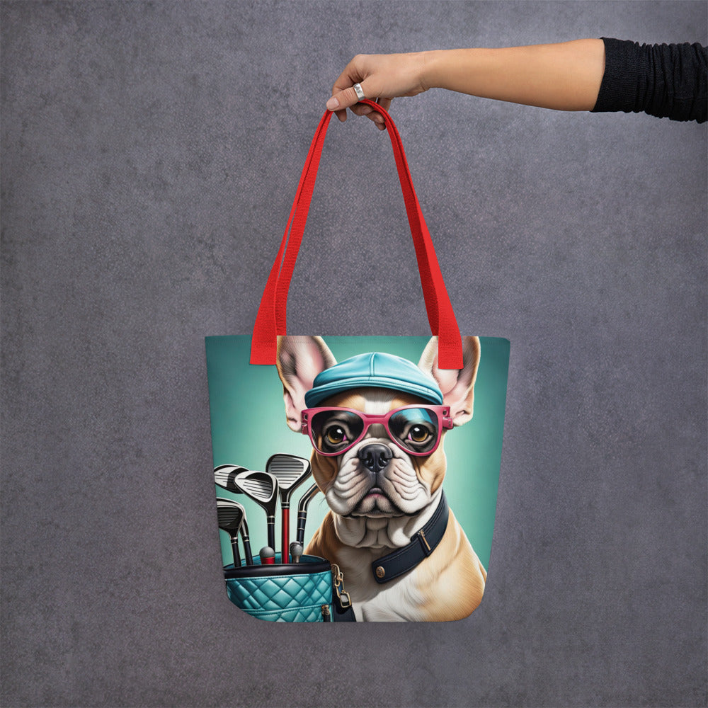 Tote bag-French Bulldog Golfer V19