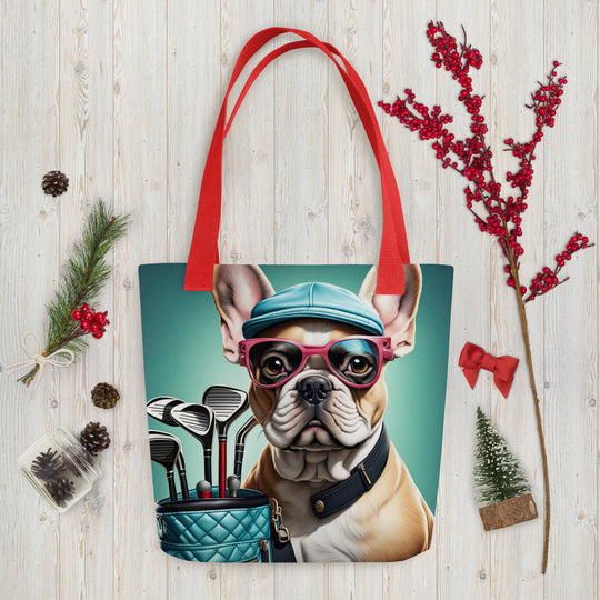 Tote bag-French Bulldog Golfer V19