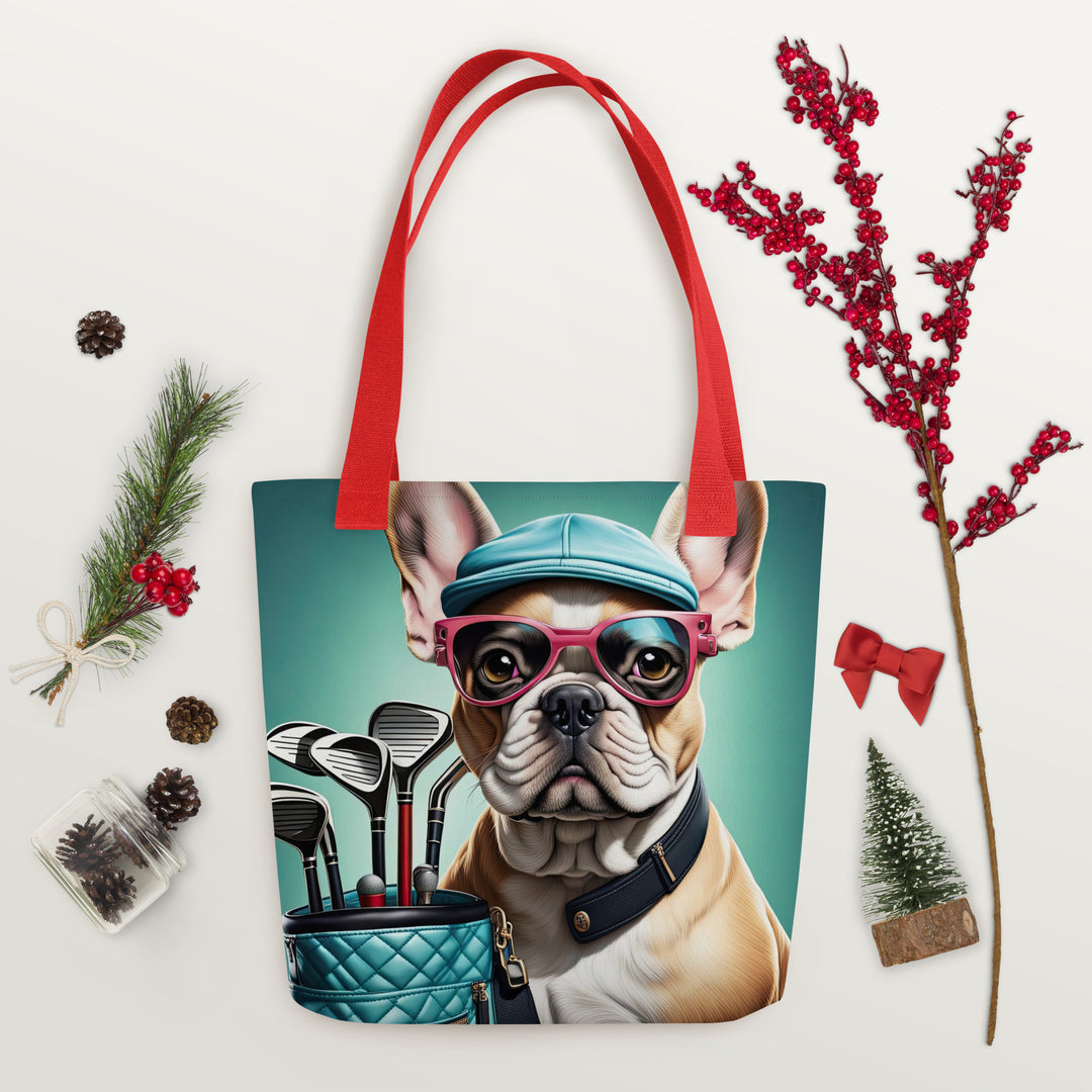 Tote bag-French Bulldog Golfer V19