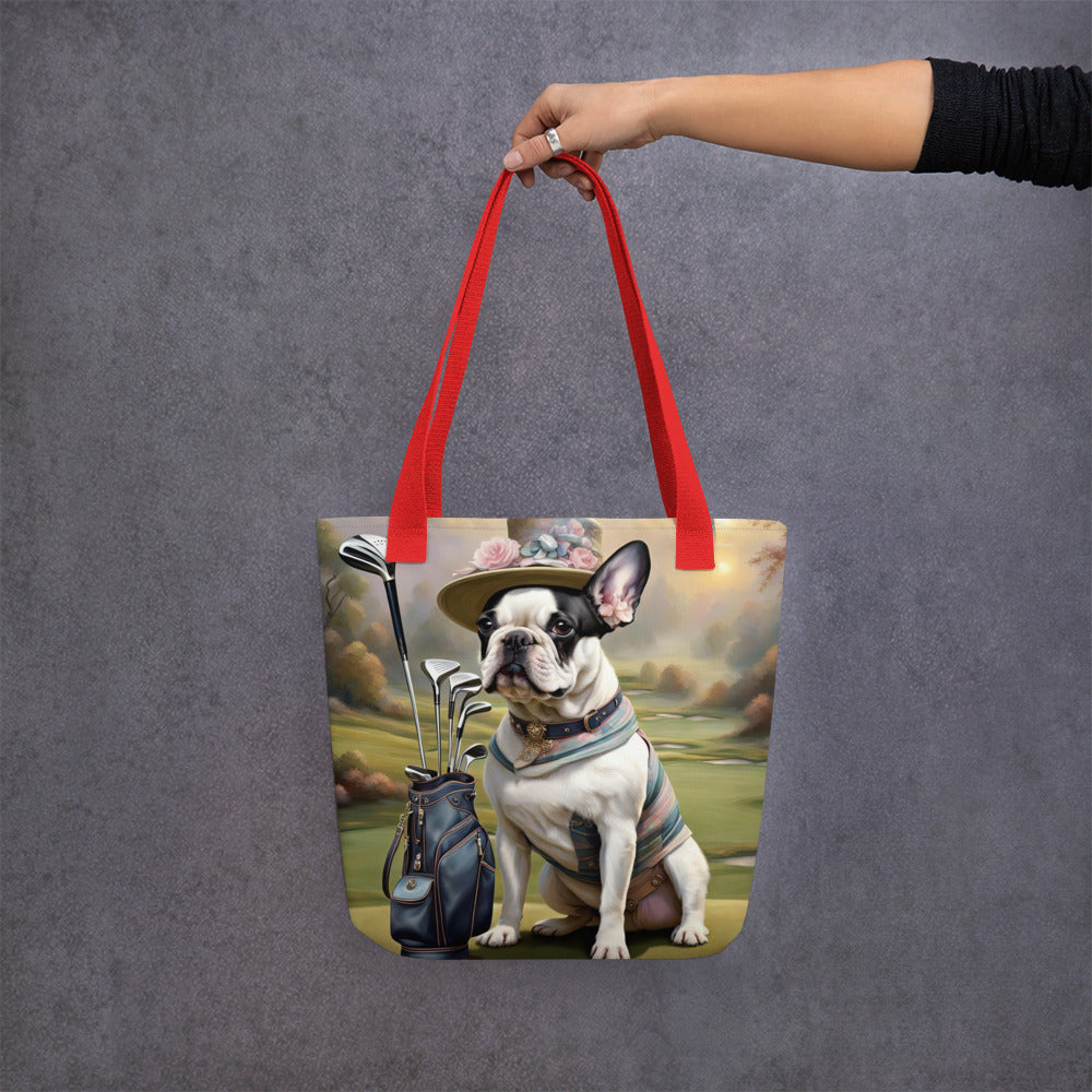 Tote bag-French Bulldog Golfer V20