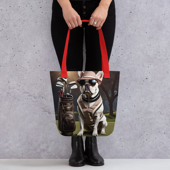 Tote bag-French Bulldog Golfer V23