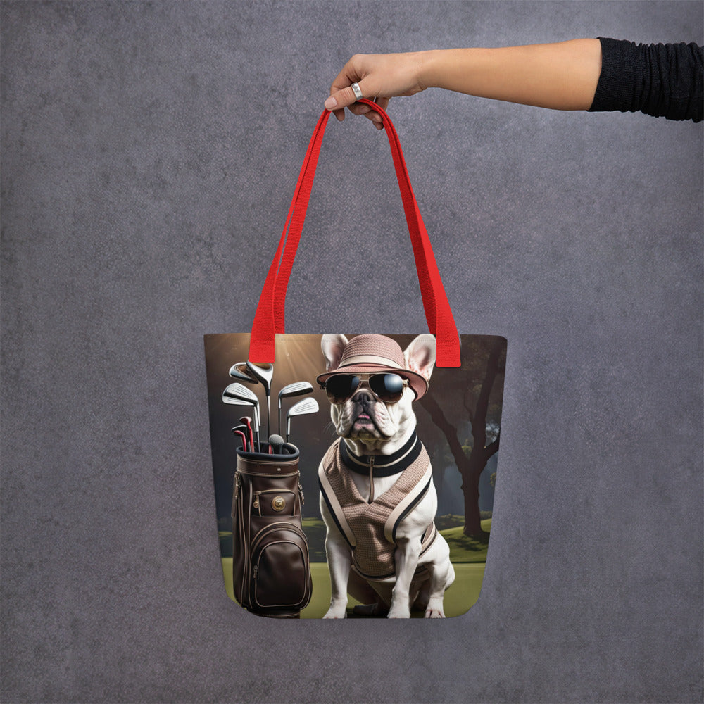 Tote bag-French Bulldog Golfer V23