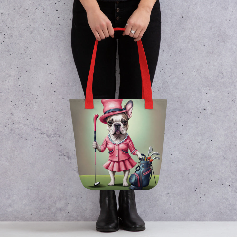 Tote bag-French Bulldog Golfer V24