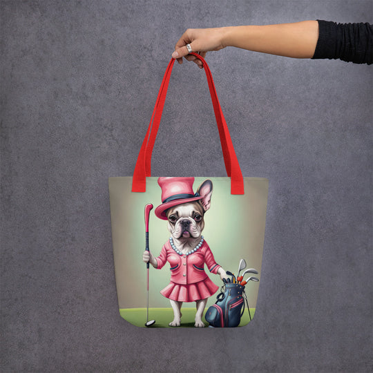 Tote bag-French Bulldog Golfer V24