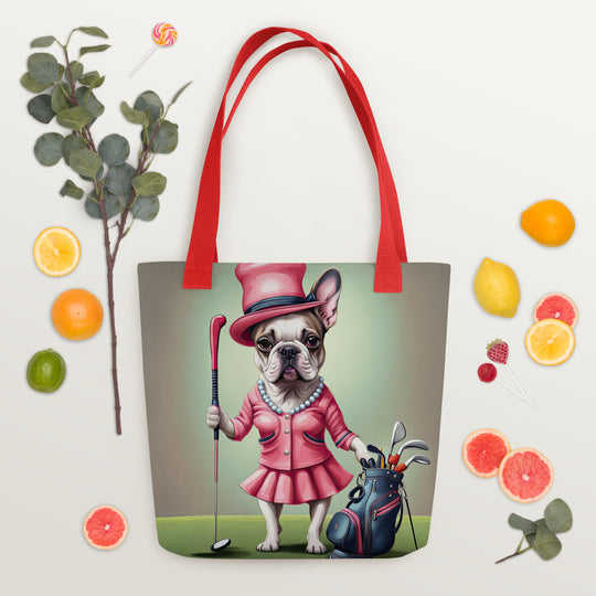 Tote bag-French Bulldog Golfer V24