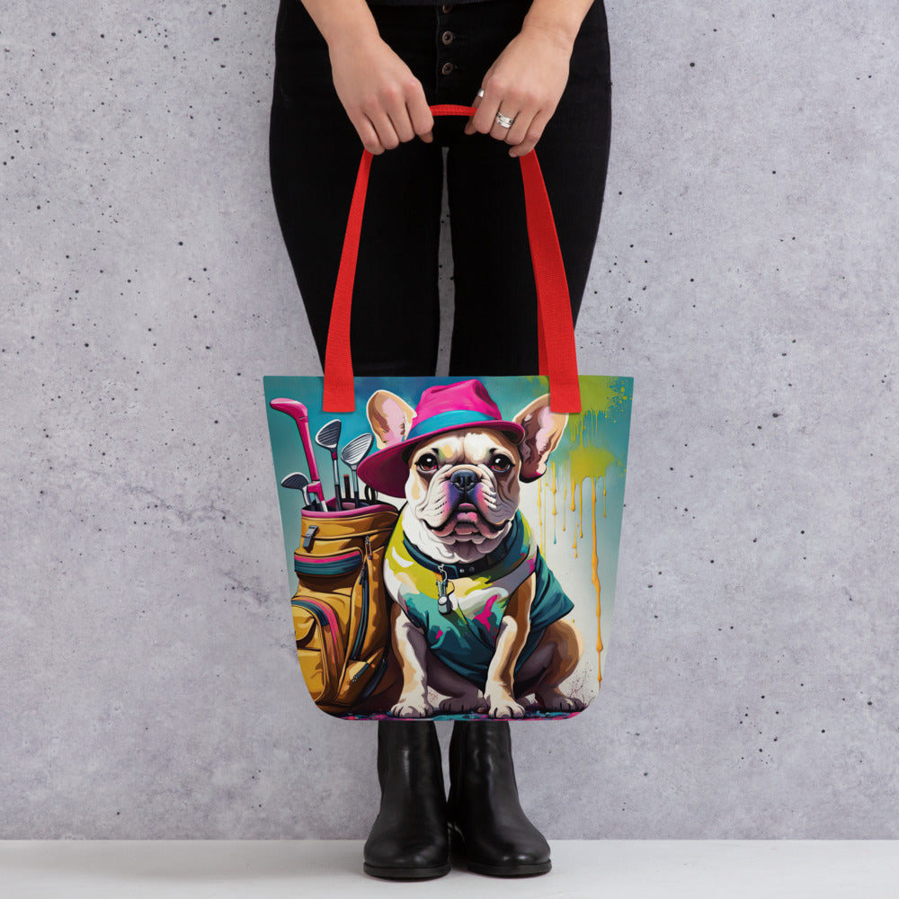 Tote bag-French Bulldog Golfer V25