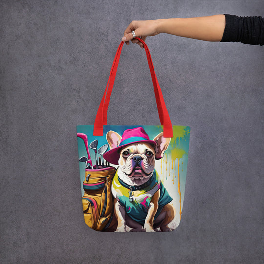 Tote bag-French Bulldog Golfer V25