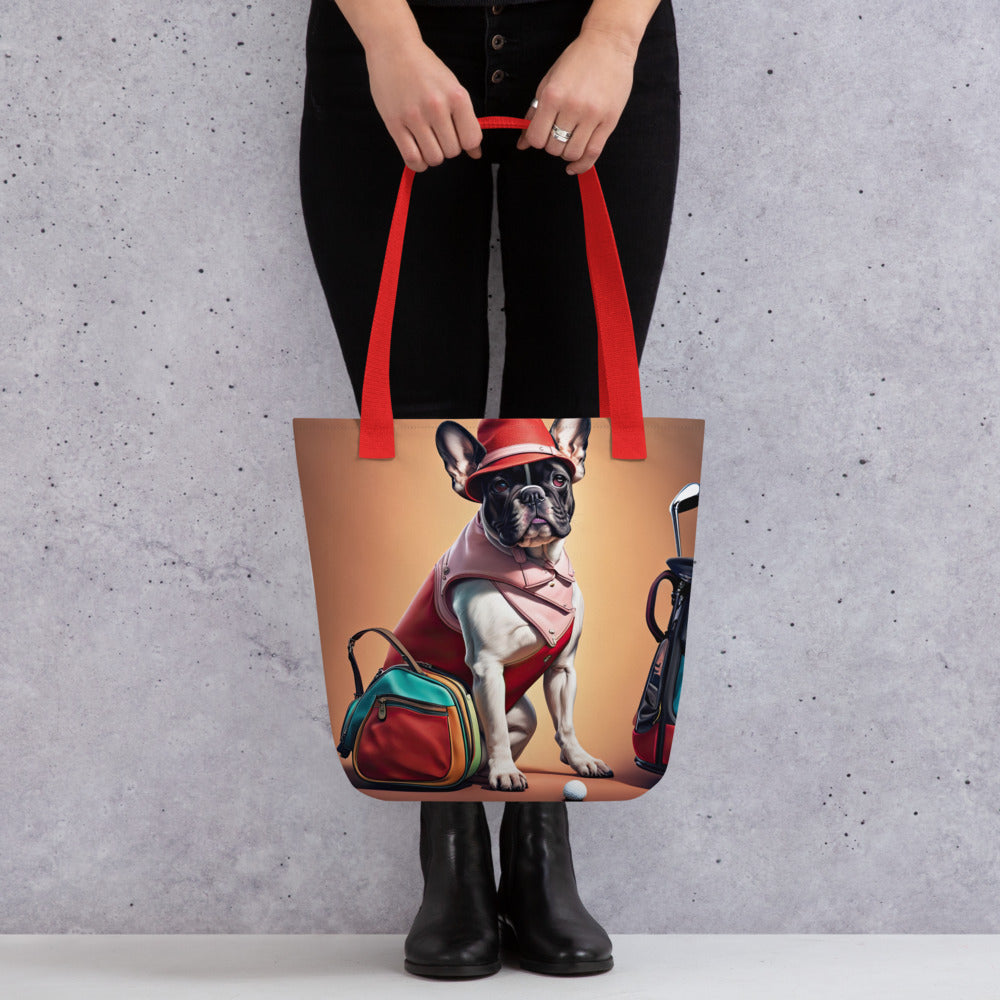 Tote bag-French Bulldog Golfer V26