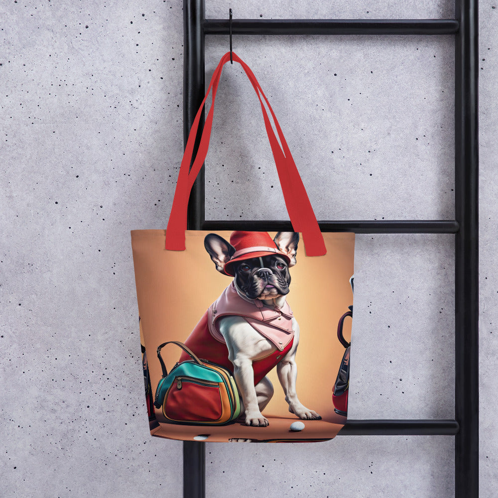 Tote bag-French Bulldog Golfer V26