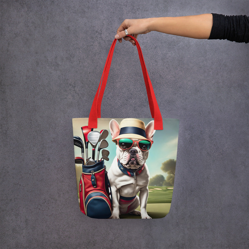 Tote bag-French Bulldog Golfer V27