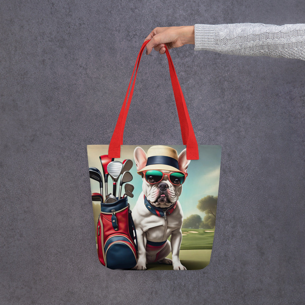 Tote bag-French Bulldog Golfer V27