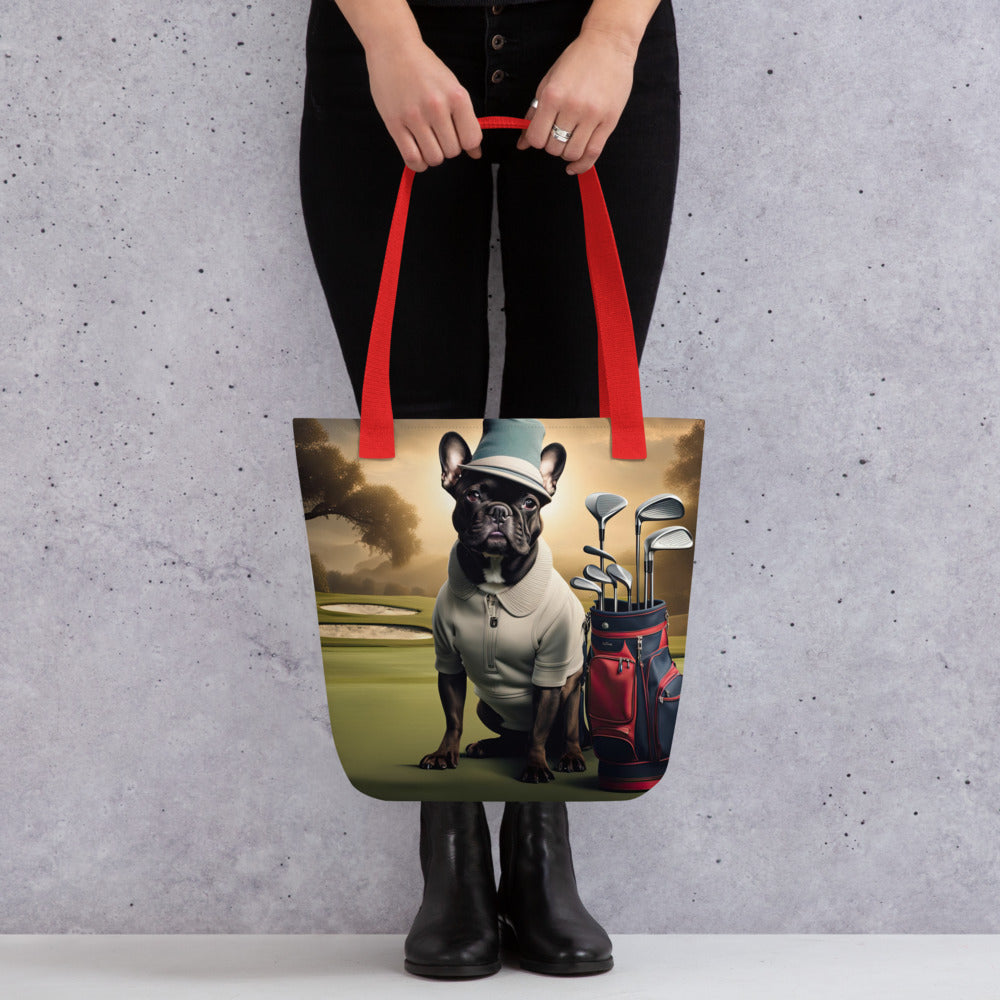 Tote bag-French Bulldog Golfer V28