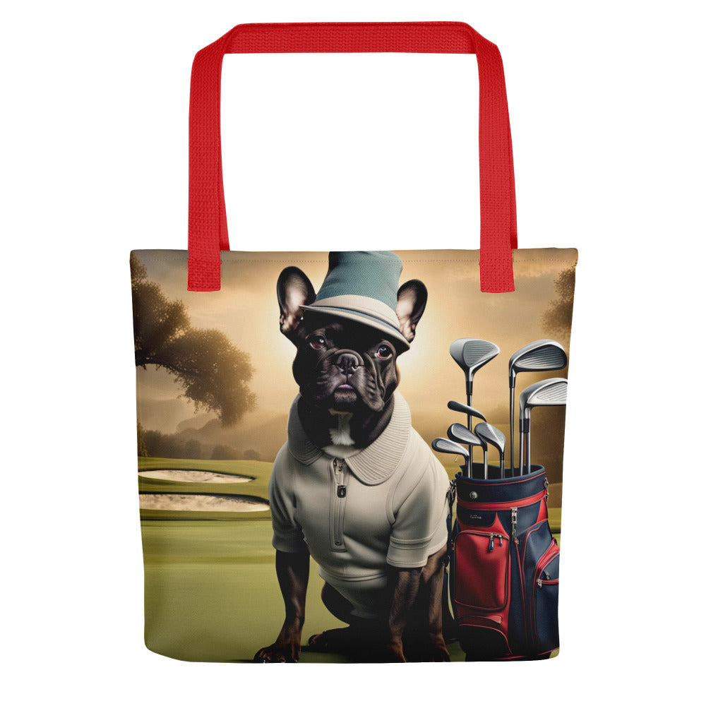 Tote bag-French Bulldog Golfer V28