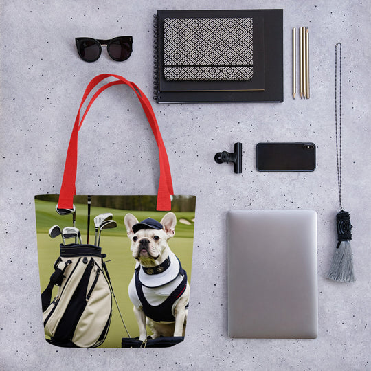 Tote bag-French Bulldog Golfer V30