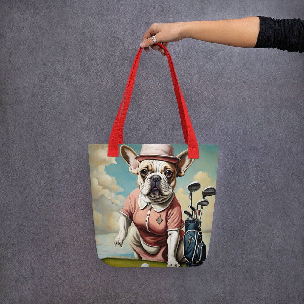 Tote bag-French Bulldog Golfer V33