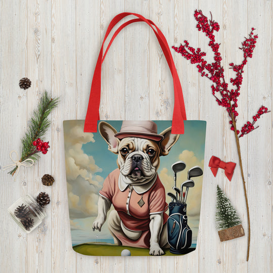 Tote bag-French Bulldog Golfer V33