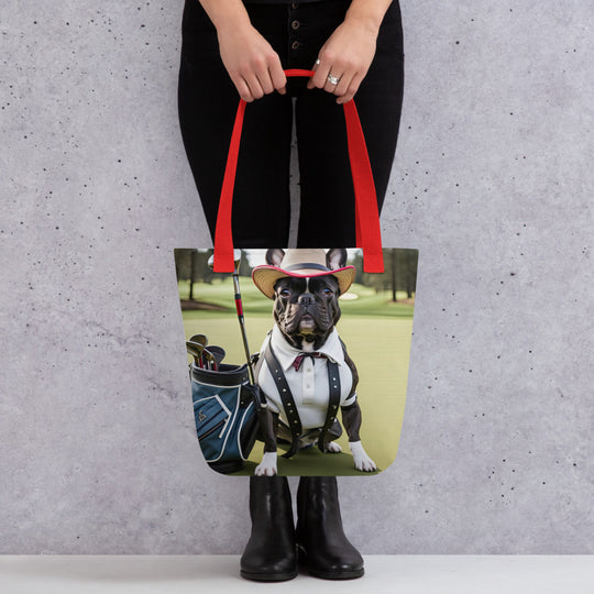 Tote bag-French Bulldog Golfer V34