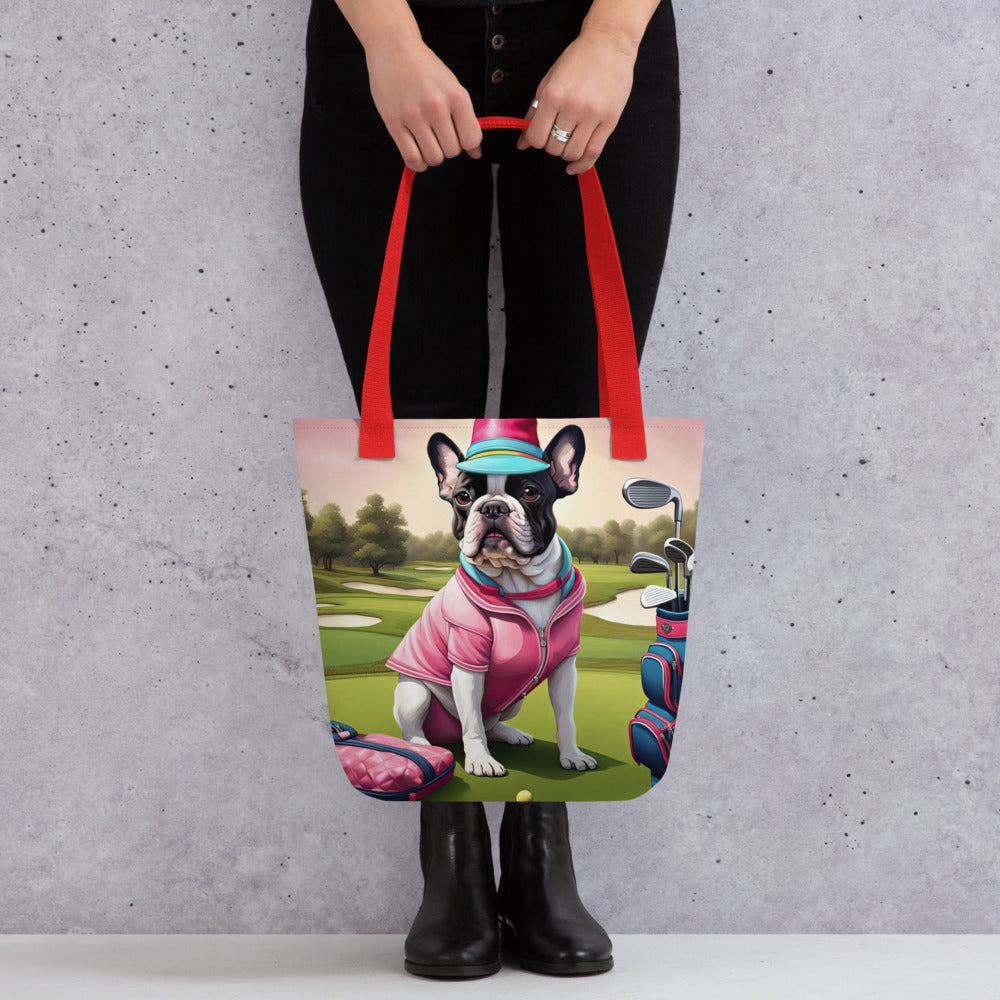 Tote bag-French Bulldog Golfer V35