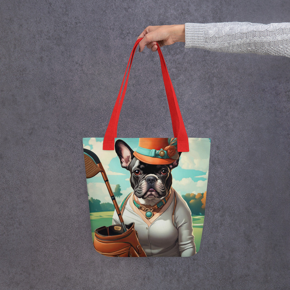 Tote bag-French Bulldog Golfer V36